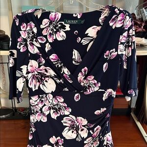 Lauren Ralph Lauren Navy and Pink Floral Dress